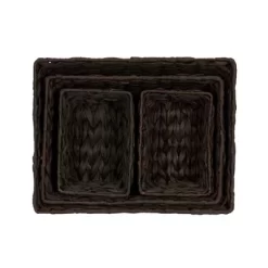 Household Essentials Set Of 4 Hyacinth Stained Baskets Brown -Northlight Store GUEST e13e508b bad2 43d4 996f f0dc31ee9c24