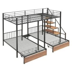 Full Over Twin-Twin Triple Bunk Bed With Drawers And Staircase - ModernLuxe -Northlight Store GUEST e1902039 6587 4739 94ee 3997f2015b72