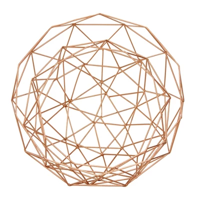 Set Of 2 Round Modern Reflections Iron Geodesic Basket - Olivia & May 7 Set Of 2 Round Modern Reflections Iron Geodesic Basket - Olivia & May - Image 5