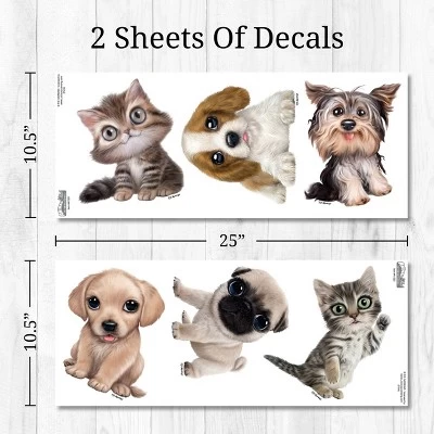 Cats & Dogs Wall Decor - Decalcomania 3 Cats & Dogs Wall Decor - Decalcomania