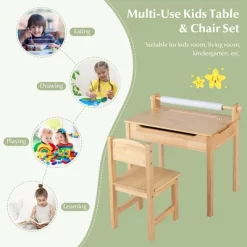 Costway Toddler Multi Activity Table With Chair Kids Art & Crafts Table With Paper Roll Holder -Northlight Store GUEST e2e37a58 b888 4644 b571 ebb94a9f9fff