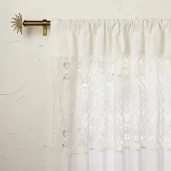 1pc Sheer Banded Geo Macrame Window Curtain Panel White - Opalhouse™ Designed With Jungalow™ -Northlight Store GUEST e45ca8b5 c8fb 4bcd 9418 e1344d66992c
