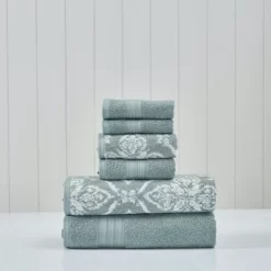 Modern Threads 6-Piece Cotton Jacquard Towel Set, Amaris. -Northlight Store GUEST e49fb296 2be9 481f 9b8e 31c9d629a6a8