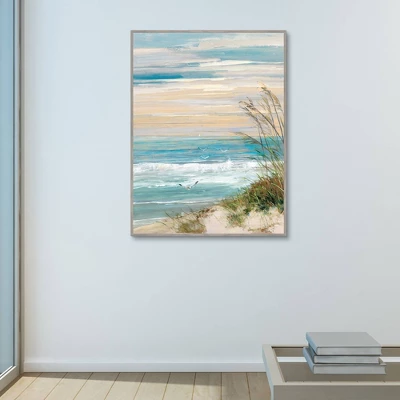 30" X 40" Beach At Dusk By Sally Swatland Framed Canvas Art Print - Masterpiece Art Gallery 4 30" X 40" Beach At Dusk By Sally Swatland Framed Canvas Art Print - Masterpiece Art Gallery - Image 2