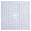 Tranquil Beauty 21" X 21" Clear Square Non-Slip Shower And Bath Mats With Suction Cups Ideal For Kids & Elderly