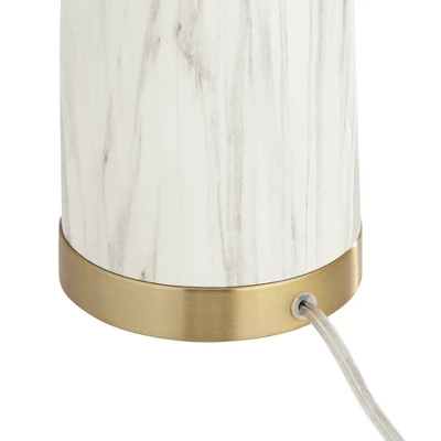 360 Lighting Maceao Modern Table Lamps 28" Tall Set Of 2 White Faux Marble Tapered Drum Shade For Bedroom Living Room Bedside Nightstand Office House 9 360 Lighting Maceao Modern Table Lamps 28" Tall Set Of 2 White Faux Marble Tapered Drum Shade For Bedroom Living Room Bedside Nightstand Office House - Image 7