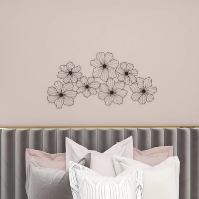 Metal Floral Wire Wall Decor Black - CosmoLiving By Cosmopolitan 8 Metal Floral Wire Wall Decor Black - CosmoLiving By Cosmopolitan - Image 6