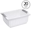 Sterilite Medium Sized Multipurpose Stackable Storage Basket Bin With Flip-Down Rails For Home And Office Organization, White (20 Pack) -Northlight Store GUEST e5b0cbe4 3bc7 4f1a a5dd 843c005eba6e