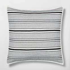 Textured Stripe Pillow Sham Dark Gray/Cream - Hearth & Hand™ With Magnolia -Northlight Store GUEST e5d23bbb adcc 4d87 a960 dc48647436f7