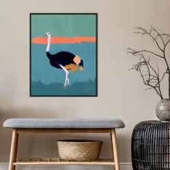 22" X 28" Ostrich By Pamela Munger Framed Canvas Wall Art Black - Amanti Art -Northlight Store GUEST e654963f e8b6 4da2 a07e ecdd63ea6da3