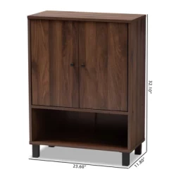 Rossin Walnut Finished 2 Door Wood Entryway Shoe Storage Cabinet Brown - Baxton Studio -Northlight Store GUEST e68494c1 314c 4210 8a0a 92e240a7e3b1
