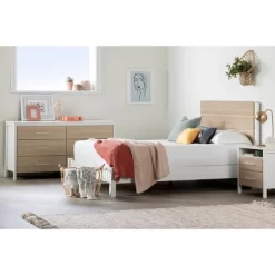 Munich 2 Drawer Nightstand - White/Soft Elm - South Shore -Northlight Store GUEST e76e5db2 c47b 41cd afa4 4174a929a998
