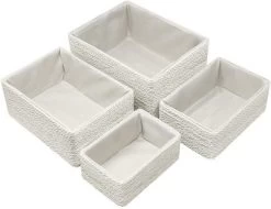 Sorbus Woven Storage Basket - 4-Piece Set -Northlight Store GUEST e77787a6 ca3e 4ea4 8df2 893435001543