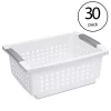 Sterilite Medium Sized Stackable Storage Bin And Organization Basket With Flip Down Accent Rails For Home And Household Organization, White (30 Pack) -Northlight Store GUEST e82ebbfe ea9f 4f61 856f ba7bcab5de4f