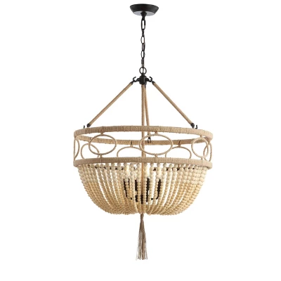 Whitley Pendant Brown Wooden Finish/Dark Gray - Safavieh 4 Whitley Pendant Brown Wooden Finish/Dark Gray - Safavieh - Image 2