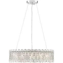 Possini Euro Design Alyssa Chrome Drum Chandelier 23 1/2" Wide Modern Crystal 12-Light LED Fixture For Dining Room Kitchen Island Entryway Bedroom -Northlight Store GUEST e9229ca2 8e7b 4458 84b2 34bcc704ed40