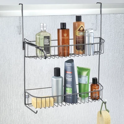 MDesign Metal Bathroom Over Door Hanging Shower Caddy, X-Wide 7 MDesign Metal Bathroom Over Door Hanging Shower Caddy, X-Wide - Image 5