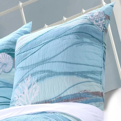 Maui Quilted Reversible Cotton Pillow Sham Multicolor By Greenland Home Fashion 3 Maui Quilted Reversible Cotton Pillow Sham Multicolor By Greenland Home Fashion