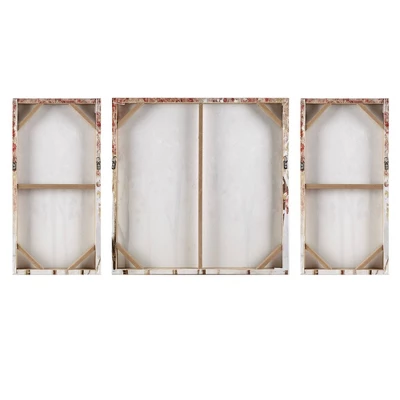 (Set Of 3) Autumn Forest Canvas Art Palette Knife Embellishment Red 3 (Set Of 3) Autumn Forest Canvas Art Palette Knife Embellishment Red