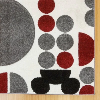 Disney Mickey Mouse Encore 5'3"x7' Indoor Spheres Area Rug Red/Black/Gray 4 Disney Mickey Mouse Encore 5'3"x7' Indoor Spheres Area Rug Red/Black/Gray - Image 2