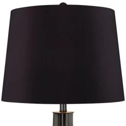 360 Lighting Heather Modern Industrial Table Lamps 25 3/4" High Set Of 2 Dark Iron With USB Charging Port Black Faux Silk Drum Shade For Bedroom Desk -Northlight Store GUEST eca1a6bf 7d2e 4591 829d dec34fa2143d
