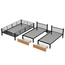 Full Over Twin-Twin Triple Bunk Bed With Drawers And Staircase - ModernLuxe -Northlight Store GUEST ed295f68 6af3 4794 b080 7eba4d9ff46a