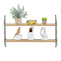 24.5" X 15.75" Severini Floating Bracket 2 Tier Wall Shelf - Danya B. -Northlight Store GUEST ed2ba807 4125 4df3 aaa8 f062e9e85b6d