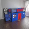 Kids' Junior Metal Loft Bed With Storage Steps And Curtain Set Black/Blue - Room & Joy -Northlight Store GUEST ed2dab73 b7af 47aa 9ab6 bc097f141a83