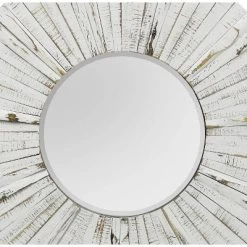 Distressed Modern Farmhouse Wood Wall Mirror White - StyleCraft
