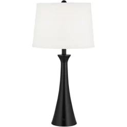 360 Lighting Karl Modern Table Lamps 28 1/4" Tall Set Of 2 Black Metal With USB And AC Power Outlet In Base White Drum Shade For Bedroom Living Room -Northlight Store GUEST eefd225b 45a3 4a83 9c7d 82bbd7644a0d