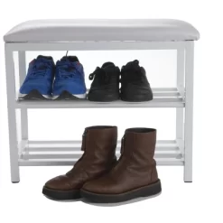 Mind Reader 3 Tier Shoe Bench, White -Northlight Store GUEST f01c48e4 36b4 4082 8bca 9f4abbe7224b