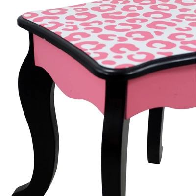 Fashion Leopard Prints Gisele Play Wooden Vanity Set Pink / Black - Teamson Kids 10 Fashion Leopard Prints Gisele Play Wooden Vanity Set Pink / Black - Teamson Kids - Image 8