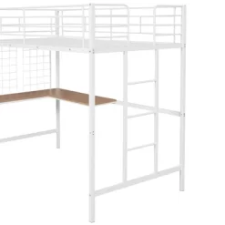 Twin Metal Loft Bed With Desk And Metal Grid - ModernLuxe -Northlight Store GUEST f09b78d7 ad3d 42a3 b128 22adc986aafa