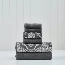 Modern Threads 6-Piece Cotton Jacquard Towel Set, Amaris. -Northlight Store GUEST f0e926b8 4099 4f66 9e33 997335e4c78e
