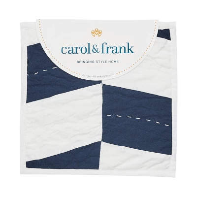 Carol & Frank 26" X 26" Herringbone Patch Indigo Euro Sham 5 Carol & Frank 26" X 26" Herringbone Patch Indigo Euro Sham - Image 3