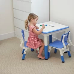 ECR4Kids Square Resin Dry-Erase Adjustable Activity Table With 2 Chairs (3-Piece Set) -Northlight Store GUEST f15d8796 b855 443d a333 59a0e207c4c6