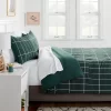 Grid Print Microfiber Reversible Comforter & Sheet Set Dark Green - Room Essentials™ -Northlight Store GUEST f2916d48 beca 4579 83de 73f308bcc6b6