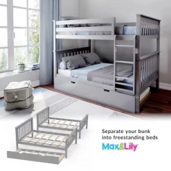 Max & Lily Full Over Full Bunk Bed With Trundle Bed -Northlight Store GUEST f3da6358 5357 441e b9e5 954bea70f62c