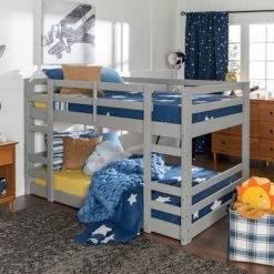 Twin Over Twin Indy Solid Wood Low Bunk Bed - Saracina Home -Northlight Store GUEST f4a7cd82 6f05 4d13 9375 1d95fbdd13ee