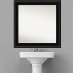 32" X 32" Non-Beveled Parlor Bathroom Wall Mirror Black - Amanti Art -Northlight Store GUEST f4aa412e 8299 41cc aa61 52750960405a
