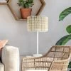 25" Eliza Metal And Tan Wood Beaded Drum Shade Table Lamp White - River Of Goods -Northlight Store GUEST f51976d2 cb1c 452c 8ffb b258249cdcc4