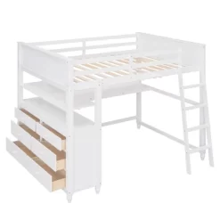 Full Size Wooden Loft Bed With Drawers, Shelves And Desk - ModernLuxe 15 Full Size Wooden Loft Bed With Drawers, Shelves And Desk - ModernLuxe -Northlight Store GUEST f58bb31e d303 4436 874f 38ae2579ac74