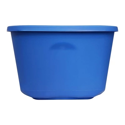 HOMZ 10-Gallon Stackable And Nestable Heavy Duty Plastic Storage Container Organizer Bin With 4 Way Handles, Capri Blue (8 Pack) 5 HOMZ 10-Gallon Stackable And Nestable Heavy Duty Plastic Storage Container Organizer Bin With 4 Way Handles, Capri Blue (8 Pack) - Image 3