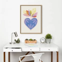 18" X 24" Sylvie Tropical Love Framed Canvas Wall Art By Kasey Free Natural - Kate And Laurel -Northlight Store GUEST f66a29df 78f0 46a9 8984 79d06c082d80