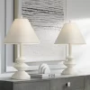 360 Lighting Modern Table Lamps 24 1/2" High Set Of 2 White Sculpture Fabric Cone Shade For Bedroom Living Room House Home Bedside Nightstand Office -Northlight Store GUEST f6ee6a9f 4a4a 45d2 9b87 0ba3a489973f