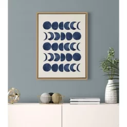 18" X 24" Sylvie Moon Phases Framed Canvas Wall Art By Teju Reval Natural - Kate And Laurel -Northlight Store GUEST f7830697 3a52 4e7e 9228 1cc6dfe3db22