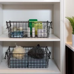 Set Of 2 Storage Bins - Basket Set For Toy, Kitchen, Closet, And Bathroom Storage - Medium Shelf Organizers With Handles By Home-Complete (Brown) 16 Set Of 2 Storage Bins - Basket Set For Toy, Kitchen, Closet, And Bathroom Storage - Medium Shelf Organizers With Handles By Home-Complete (Brown) -Northlight Store GUEST f7beccd2 2f98 403f a568 d4796570d1ca