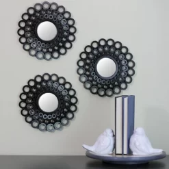 Northlight Set Of 3 Round Black Cascading Angular Orbs Mirrors 9.5" -Northlight Store GUEST f7c85b26 c46c 42cb 892d 447886c1c4b5
