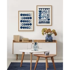 18" X 24" Sylvie Moon Phases Framed Canvas Wall Art By Teju Reval Natural - Kate And Laurel -Northlight Store GUEST f83a4e47 3dbc 4d67 95ff 5e1cb5a2b7c1