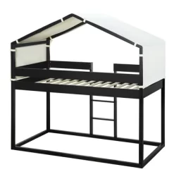 Wood Twin Over Twin Bunk Bed With Tent-ModernLuxe 17 Wood Twin Over Twin Bunk Bed With Tent-ModernLuxe -Northlight Store GUEST f88592fe 12ce 48cb bd9d d11849190223